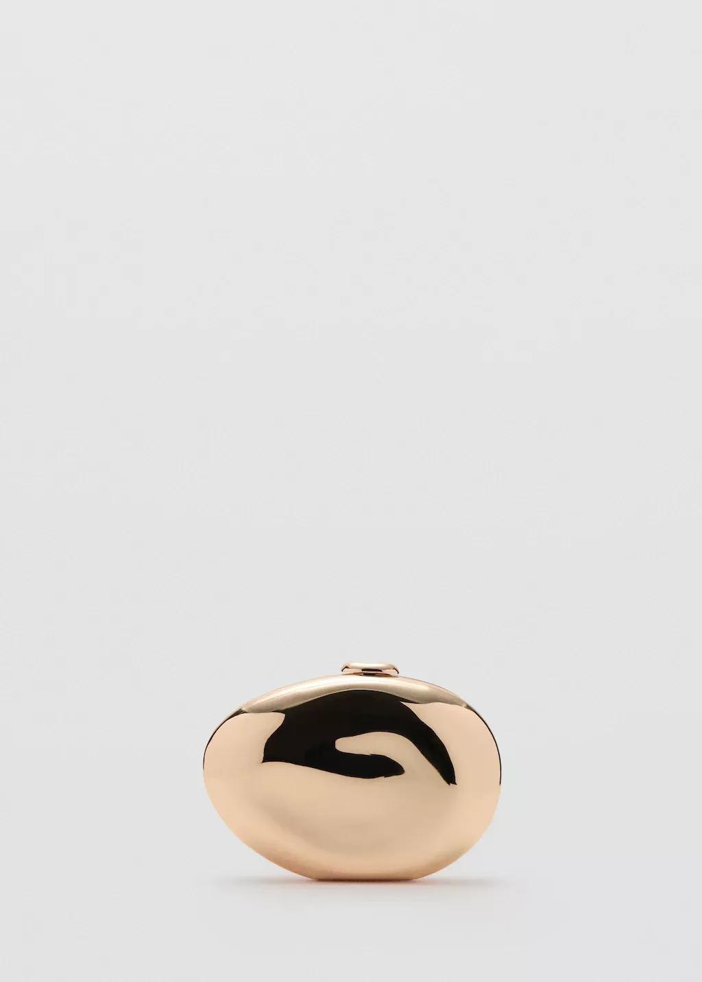 Gold Oval Clutch Bag, 0201_OR, large image number 3