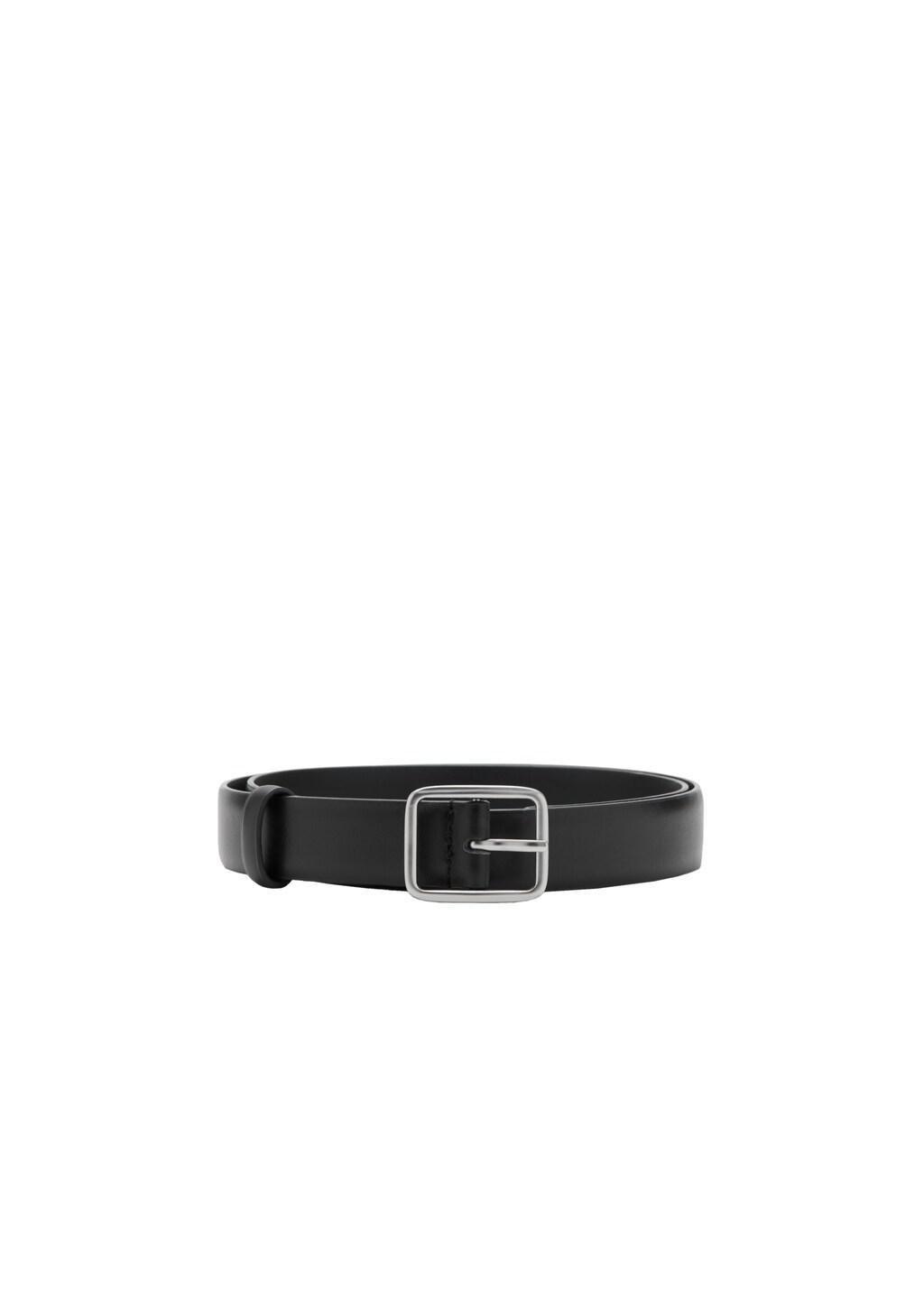 Black 100% Leather Belt, Black, large image number 2