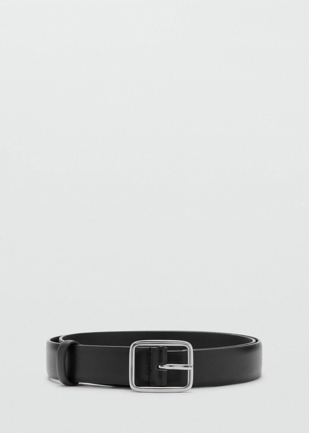 Black 100% Leather Belt, Black, large image number 3