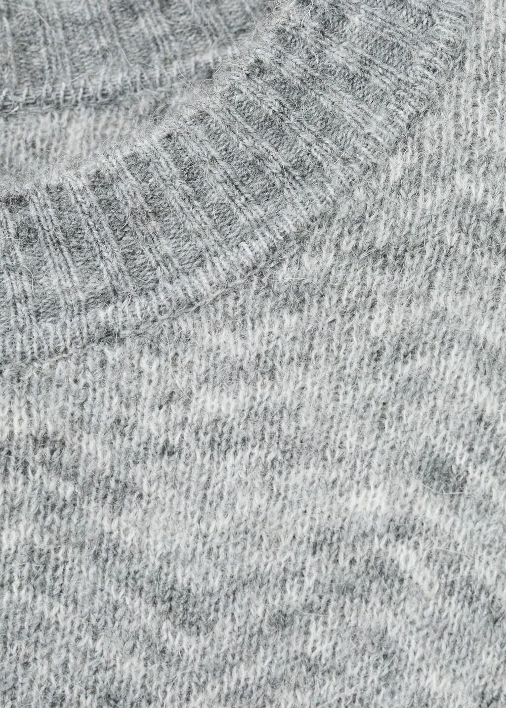 Grey Knit Striped Sweater, Grey, medium