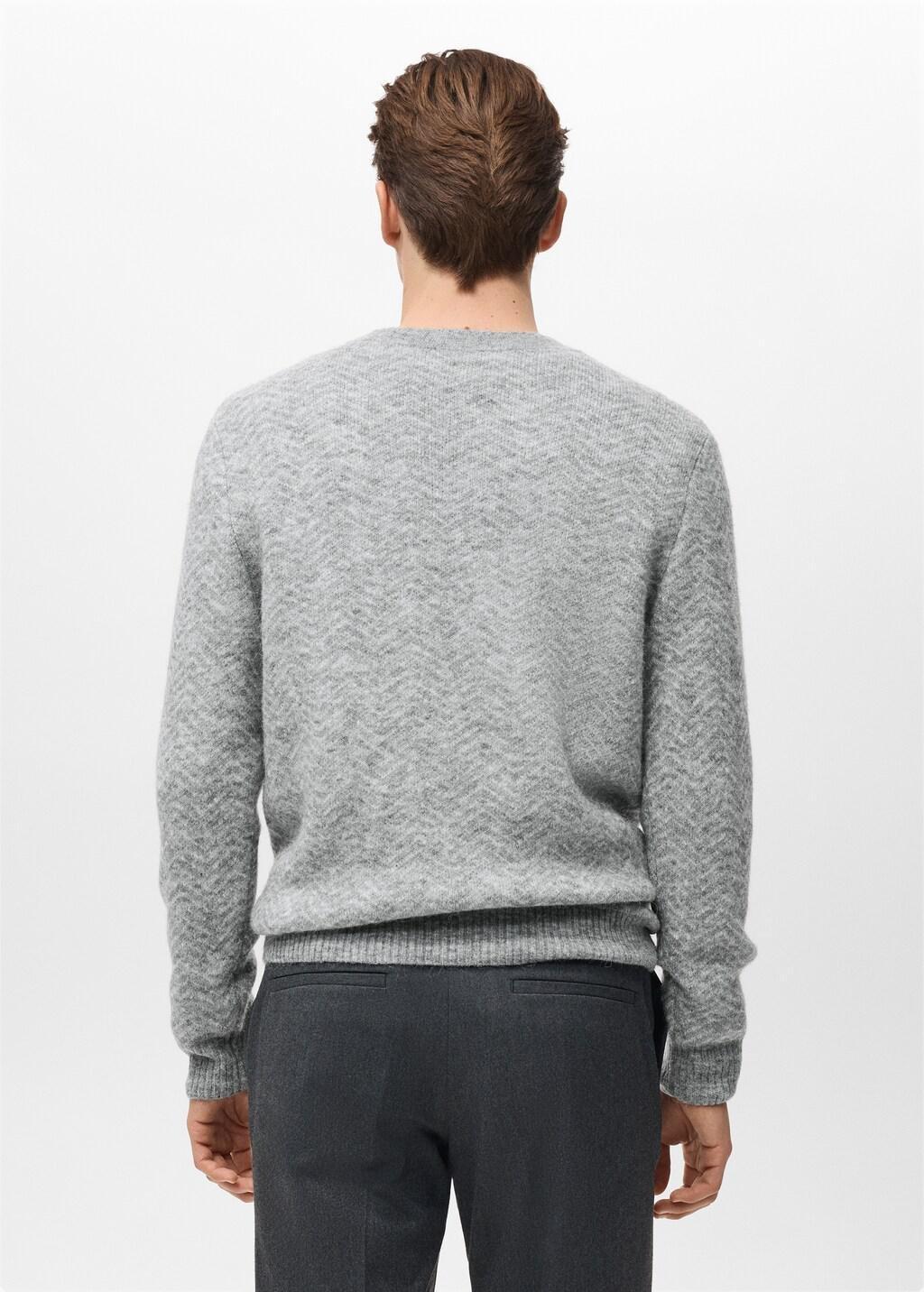 Grey Knit Striped Sweater, Grey, large image number 2