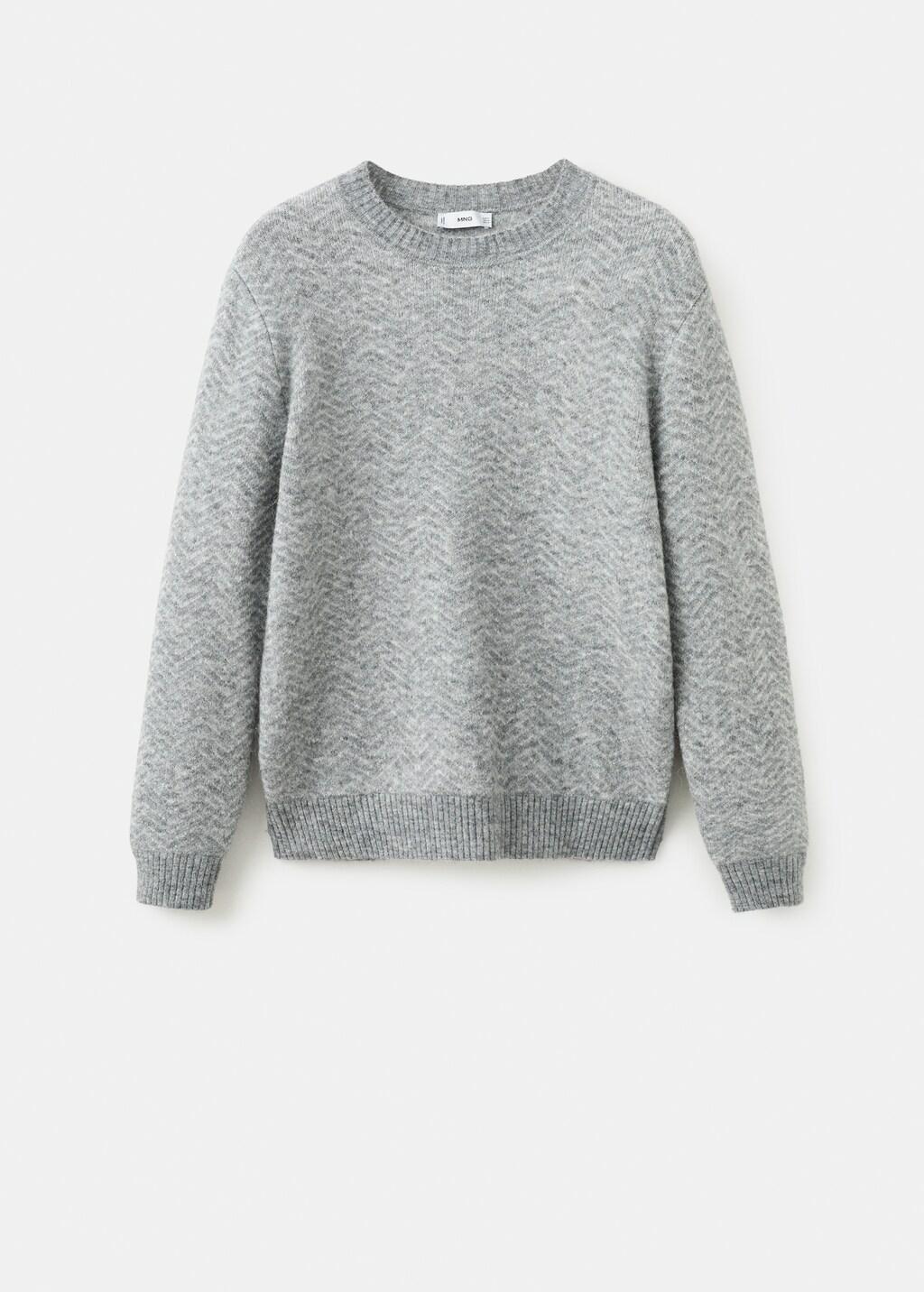 Grey Knit Striped Sweater, Grey, large image number 7