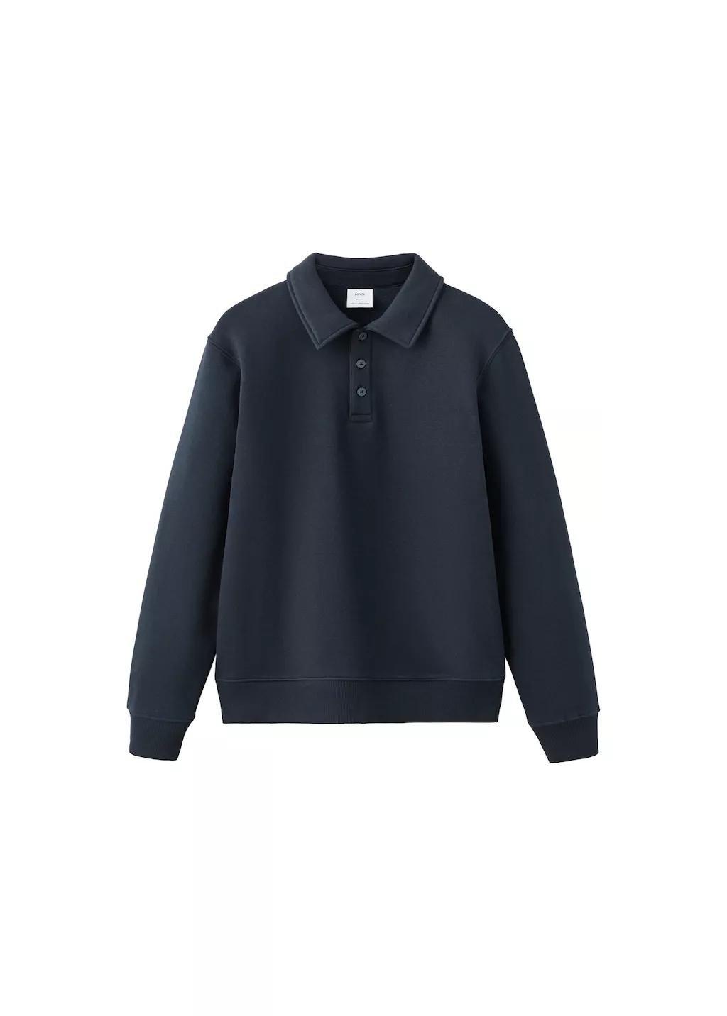 Navy Regular-Fit Polo Sweatshirt, Navy, large image number 6