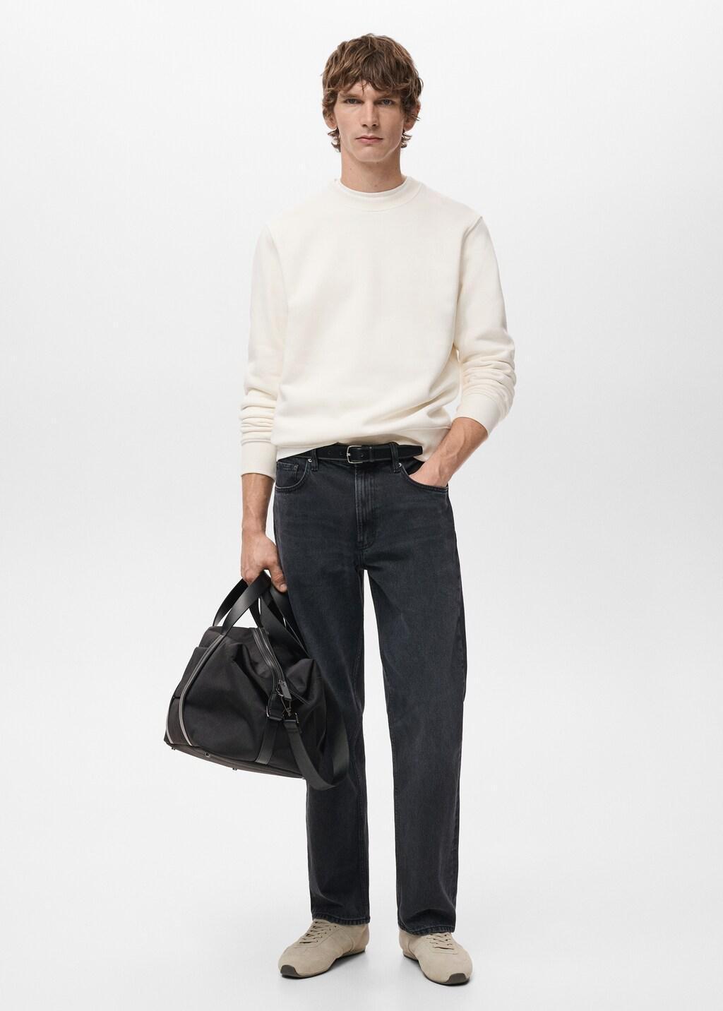 White Regular-Fit Cotton Sweatshirt, White, large image number 0