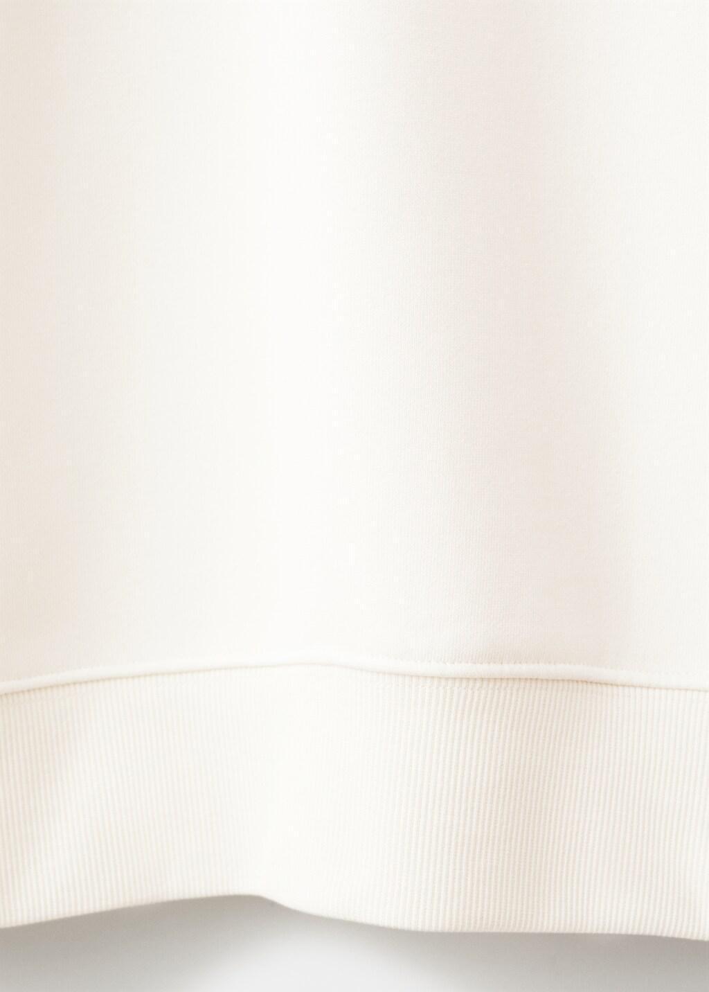 White Regular-Fit Cotton Sweatshirt, White, large image number 5