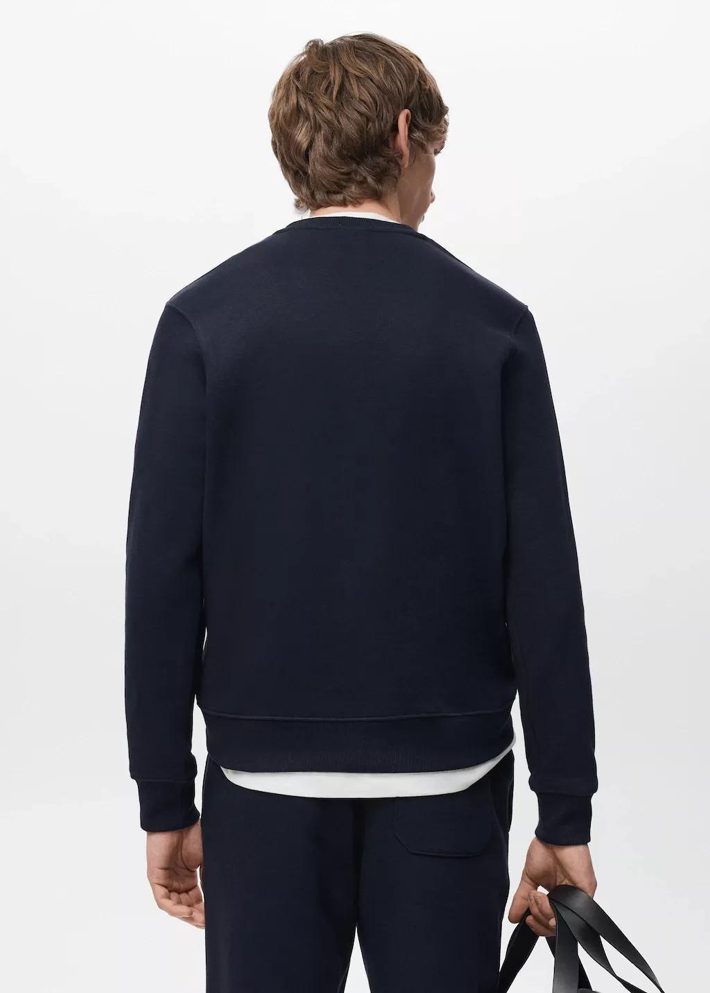 Navy Regular-Fit Cotton Sweatshirt, Navy, medium