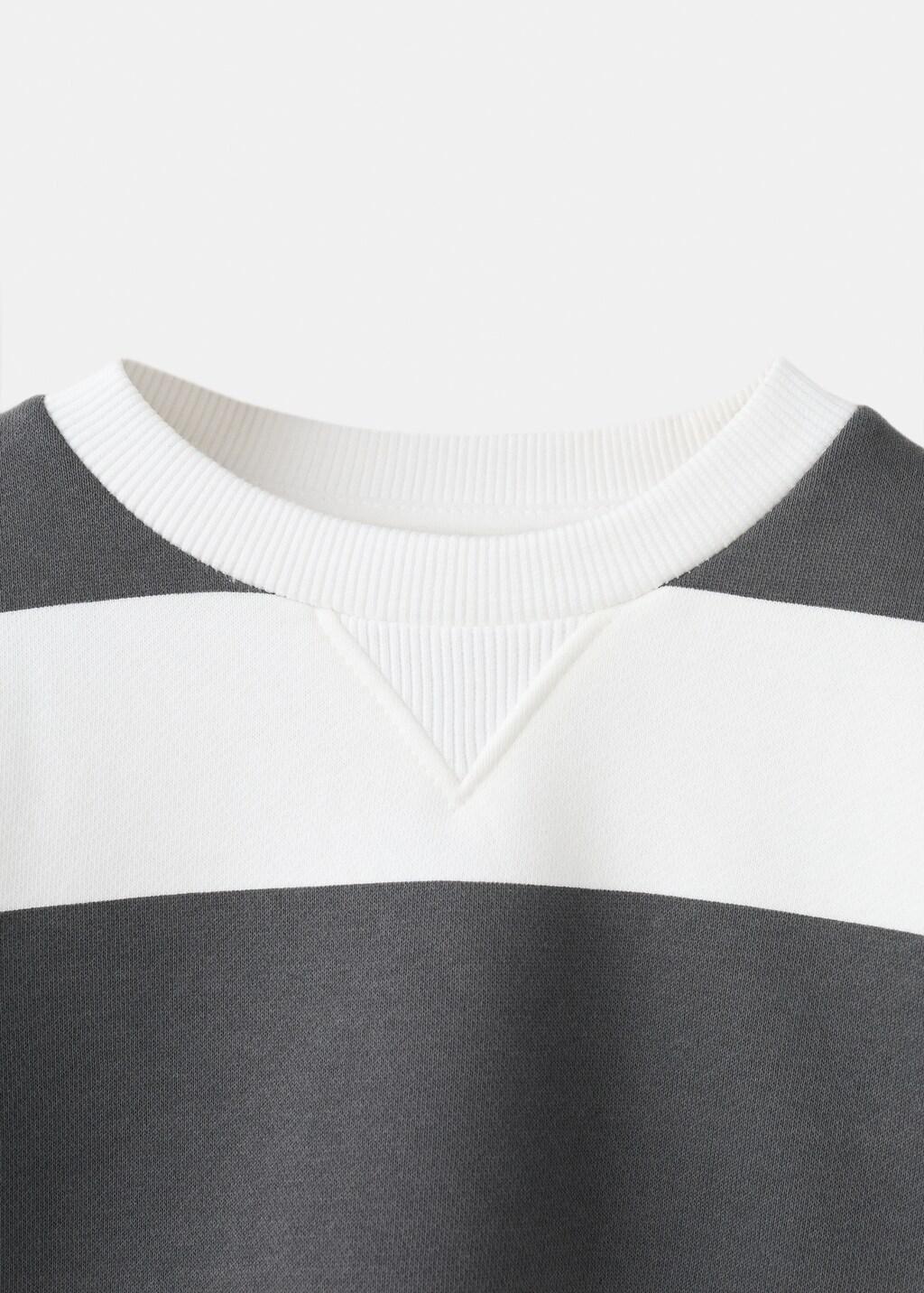 Grey Striped Sweatshirt, Baby Boys, Charcoal, large image number 1