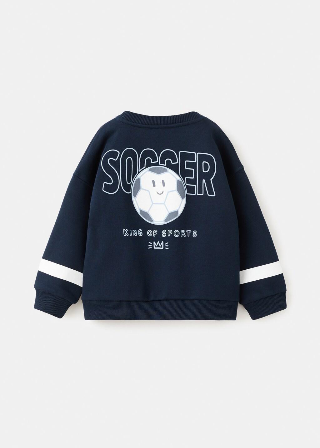 Navy Printed Cotton Sweatshirt, Baby Boys, Navy, large image number 2