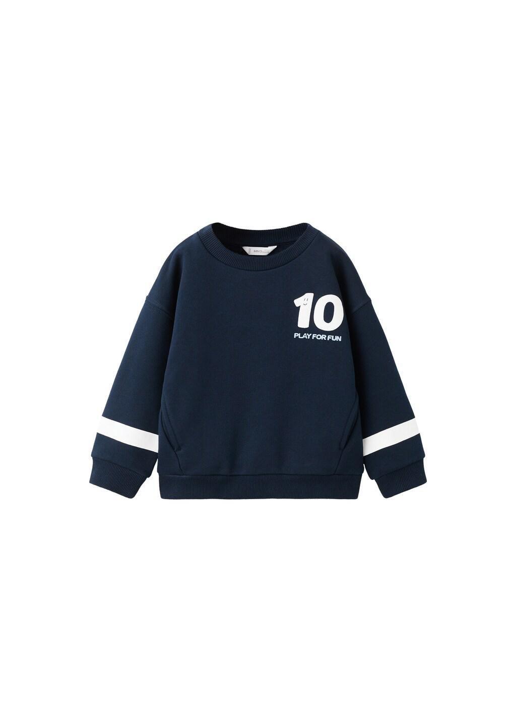 Navy Printed Cotton Sweatshirt, Baby Boys, Navy, large image number 5