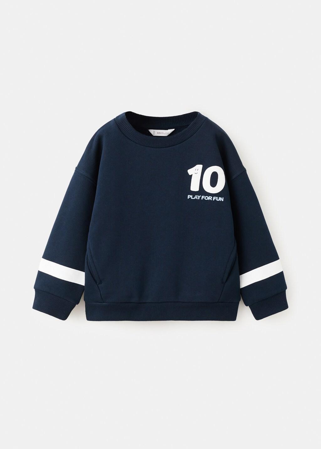 Navy Printed Cotton Sweatshirt, Baby Boys, Navy, large image number 6