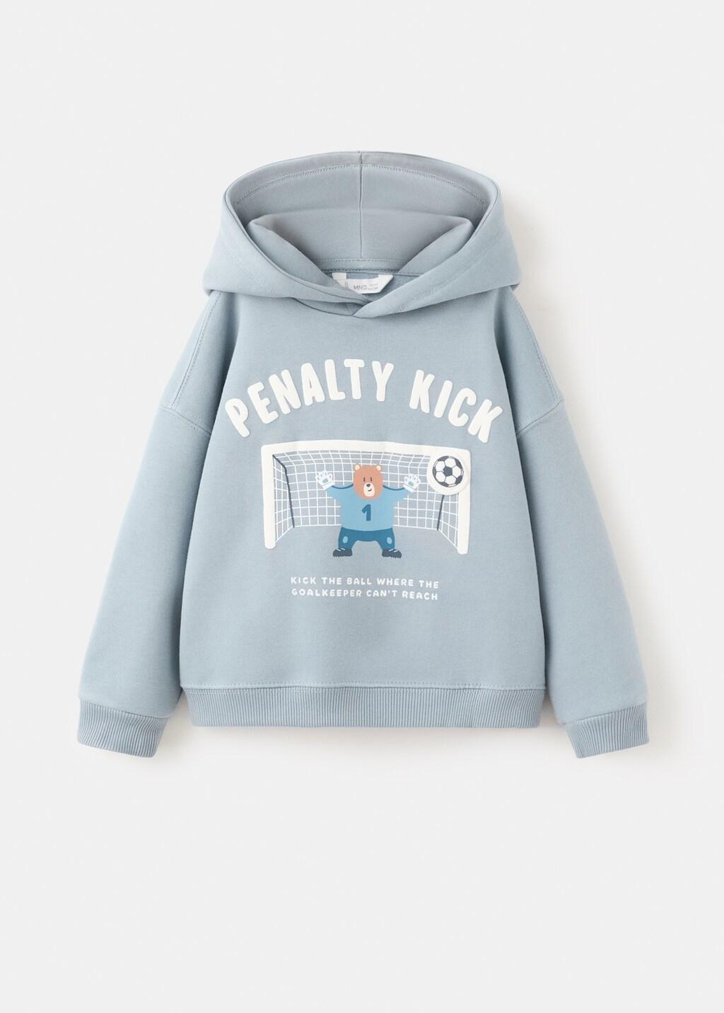 Blue Printed Hoodie, Kids Unisex, Light-Pastel Blue, large image number 7