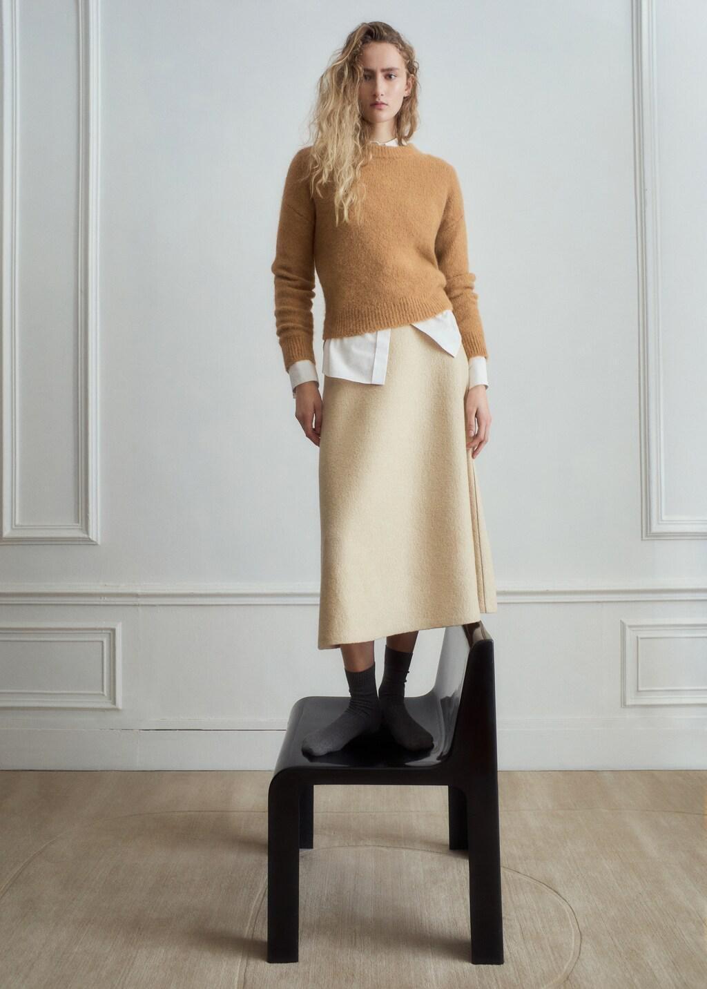 Brown Alpaca-Blend Crew-Neck Sweater, Medium Brown, large image number 0