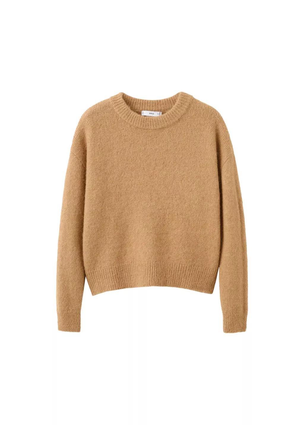 Brown Alpaca-Blend Crew-Neck Sweater, Medium Brown, large image number 7