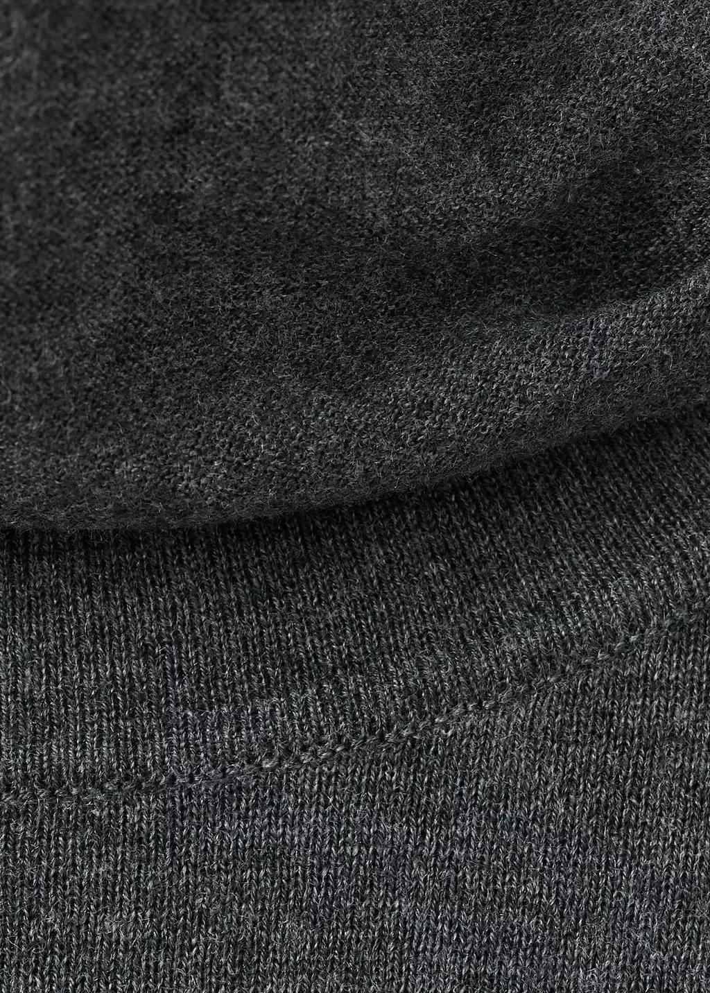 Grey Turtleneck Sweater With Brooch, Charcoal, large image number 1