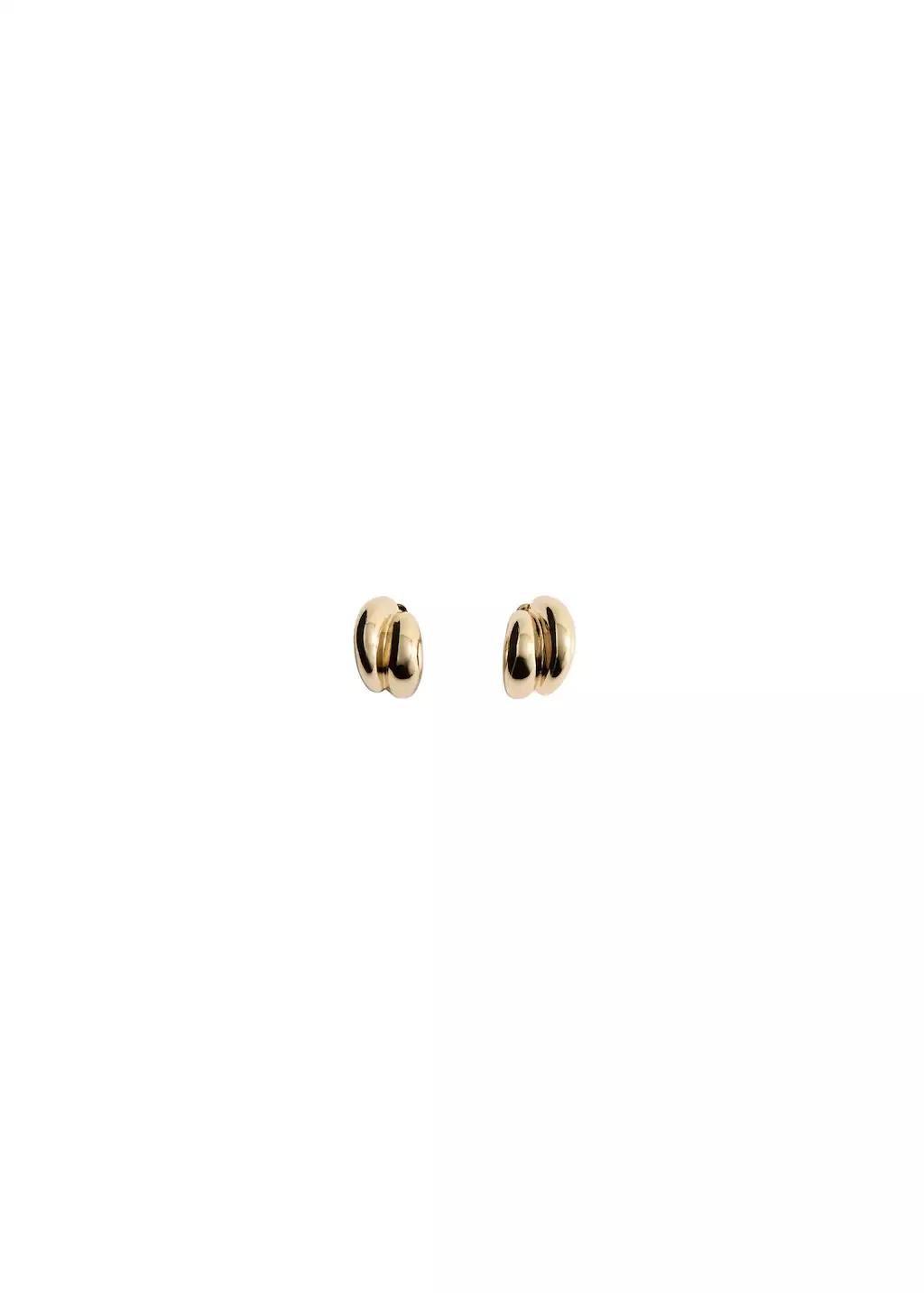 GOLD Embossed semi-hoop earrings, 0201_OR, medium