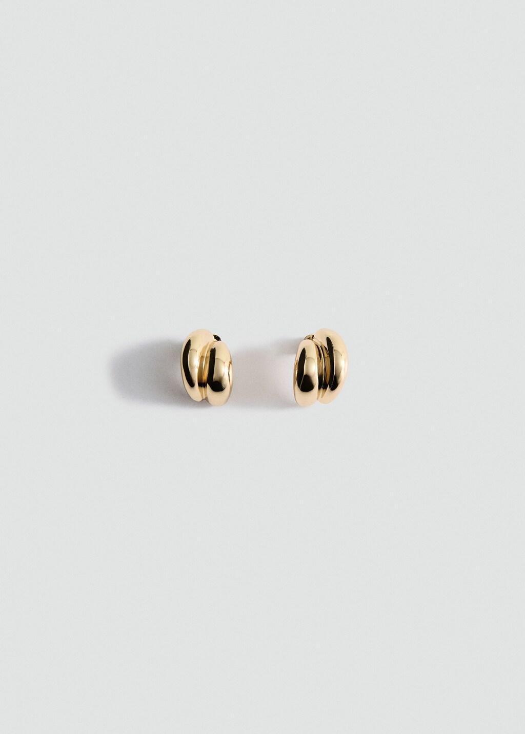 GOLD Embossed semi-hoop earrings, 0201_OR, large image number 3