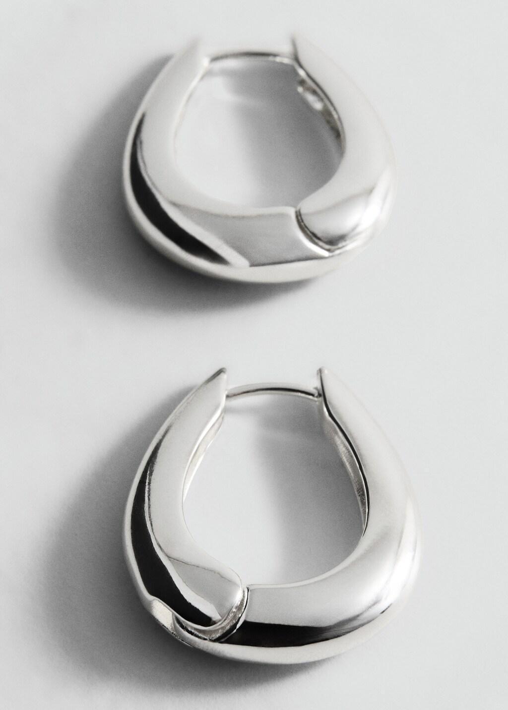 SILVER Volume hoop earrings, 0201_PL, medium