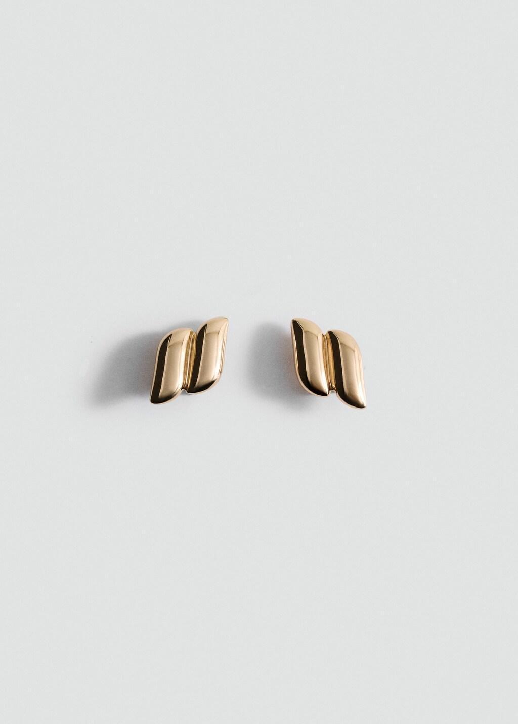 GOLD Earrings with geometric relief, Gold, large image number 3