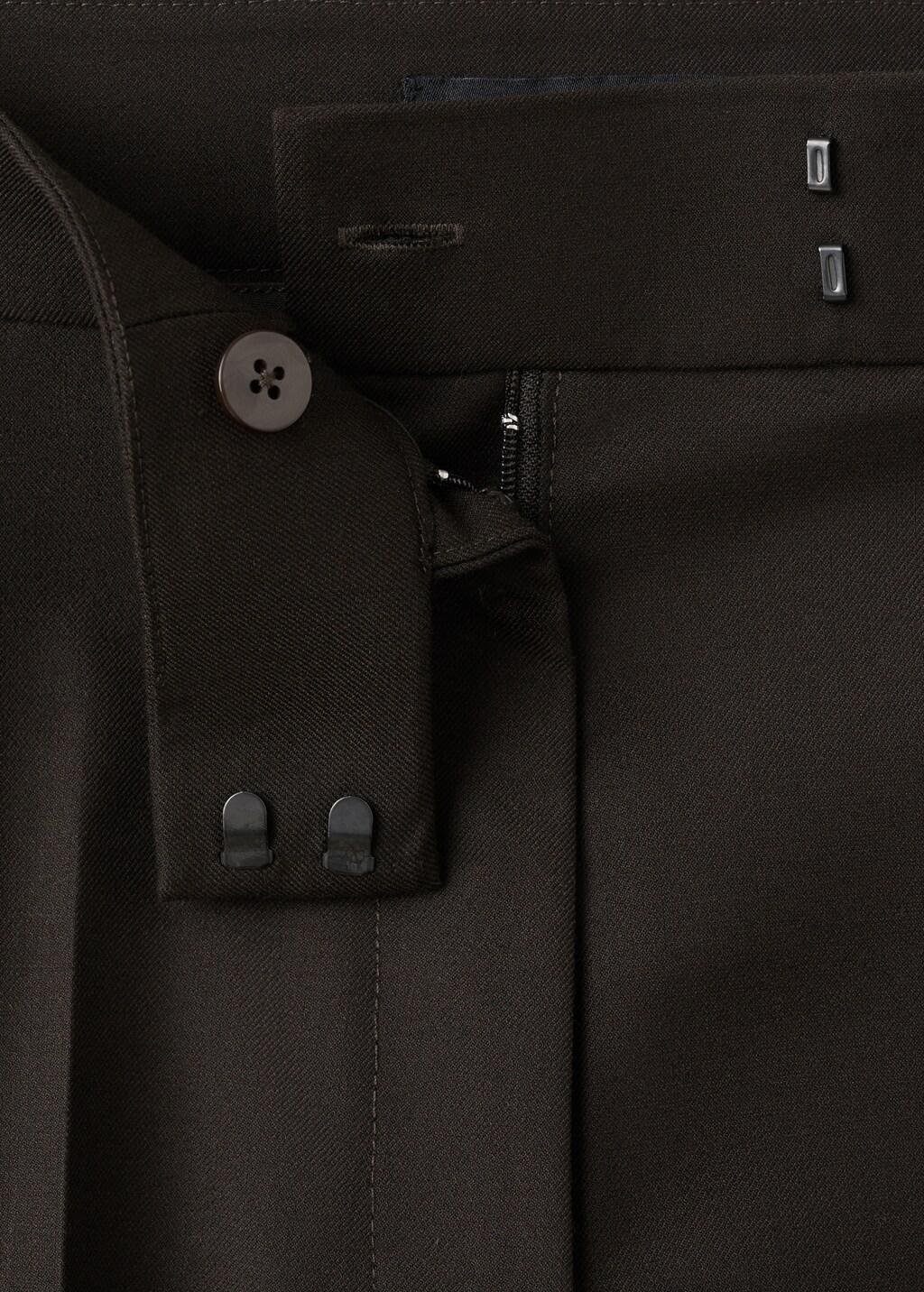 Brown Wide-Leg Trousers With Contrast Stripe, Dark Brown, large image number 1