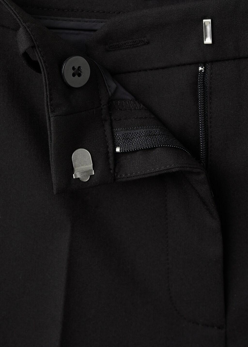 Black Straight Suit Trousers, Black, large image number 1