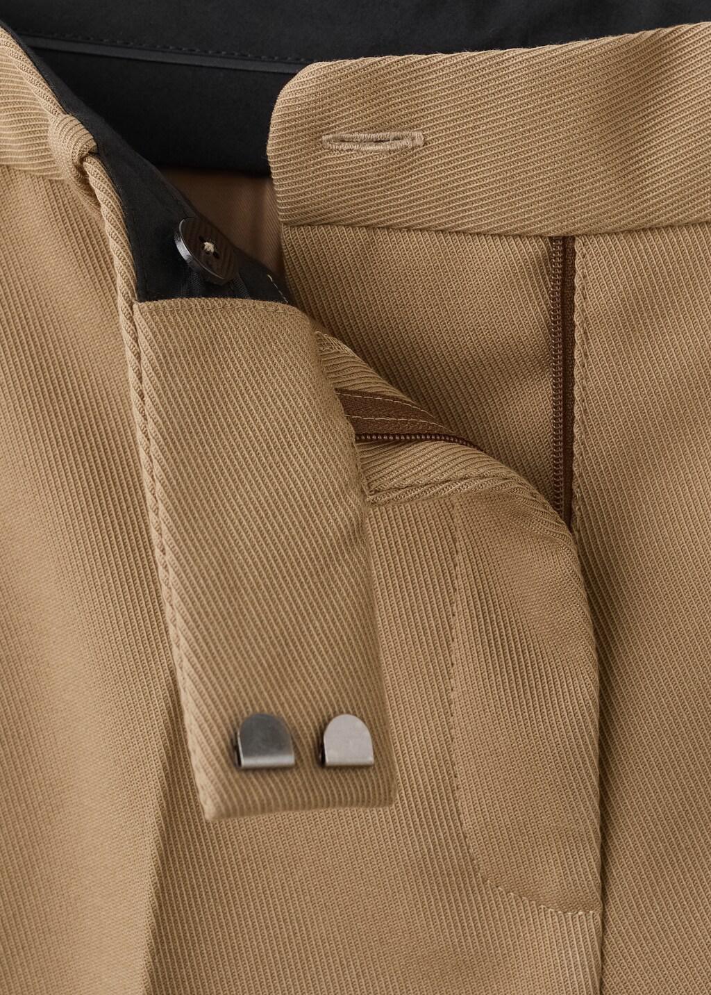 Brown Straight Low-Rise Suit Trousers, Medium Brown, large image number 4