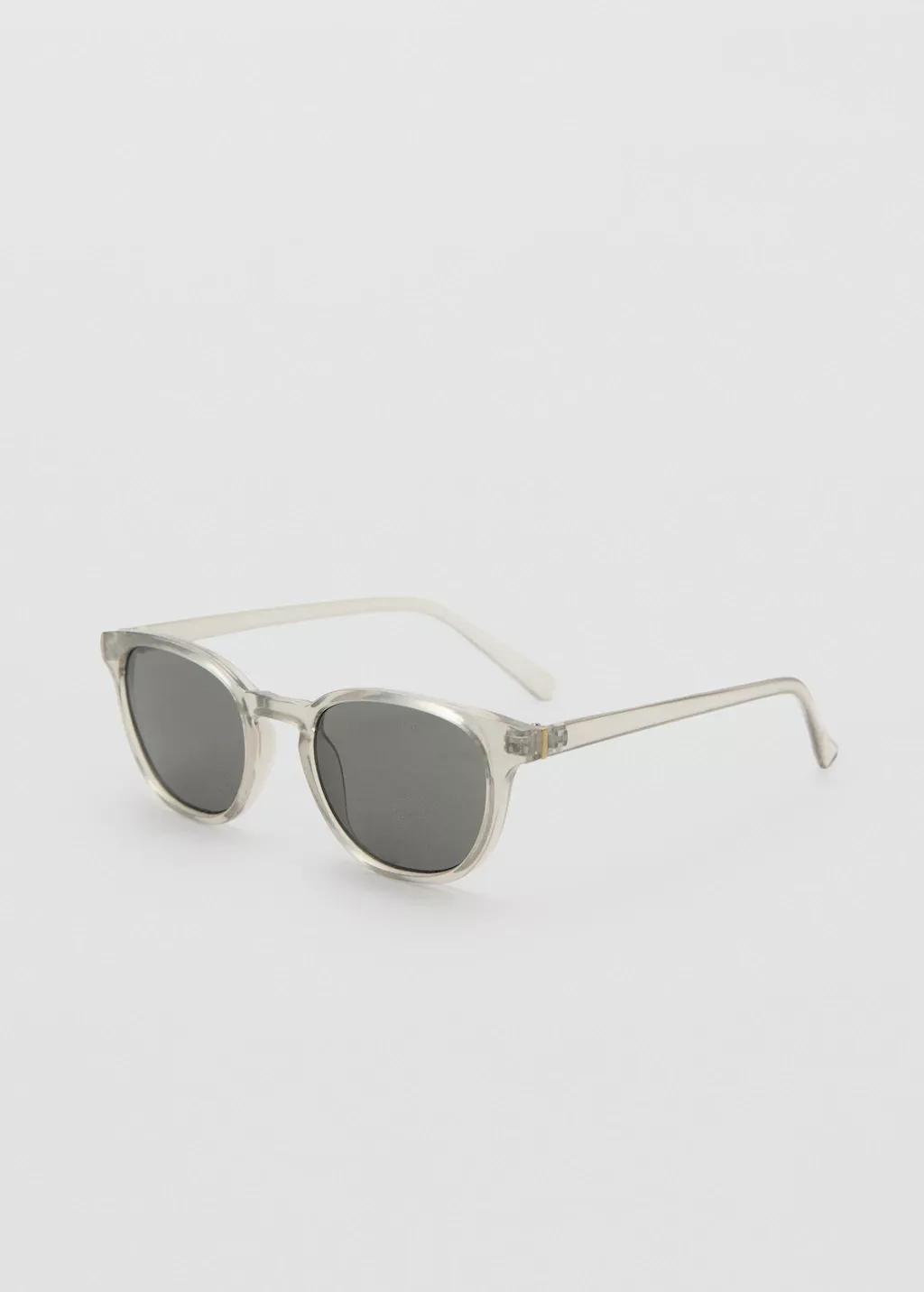Grey Round-Frame Sunglasses, Grey, large image number 0