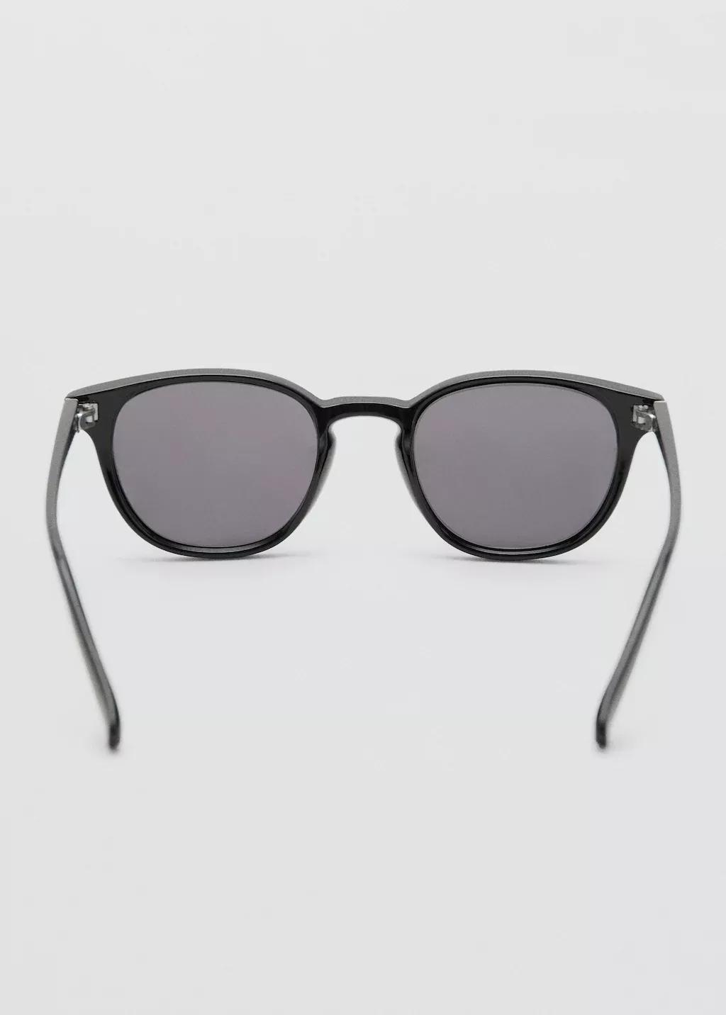 Black Round-Frame Sunglasses, Black, large image number 1
