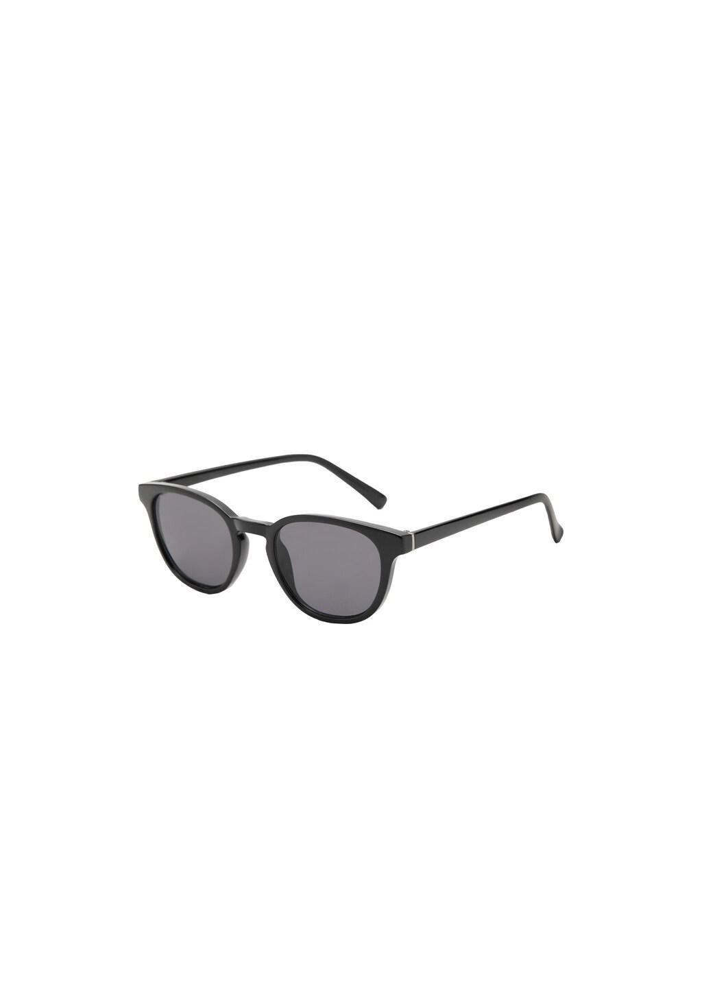 Black Round-Frame Sunglasses, Black, large image number 2