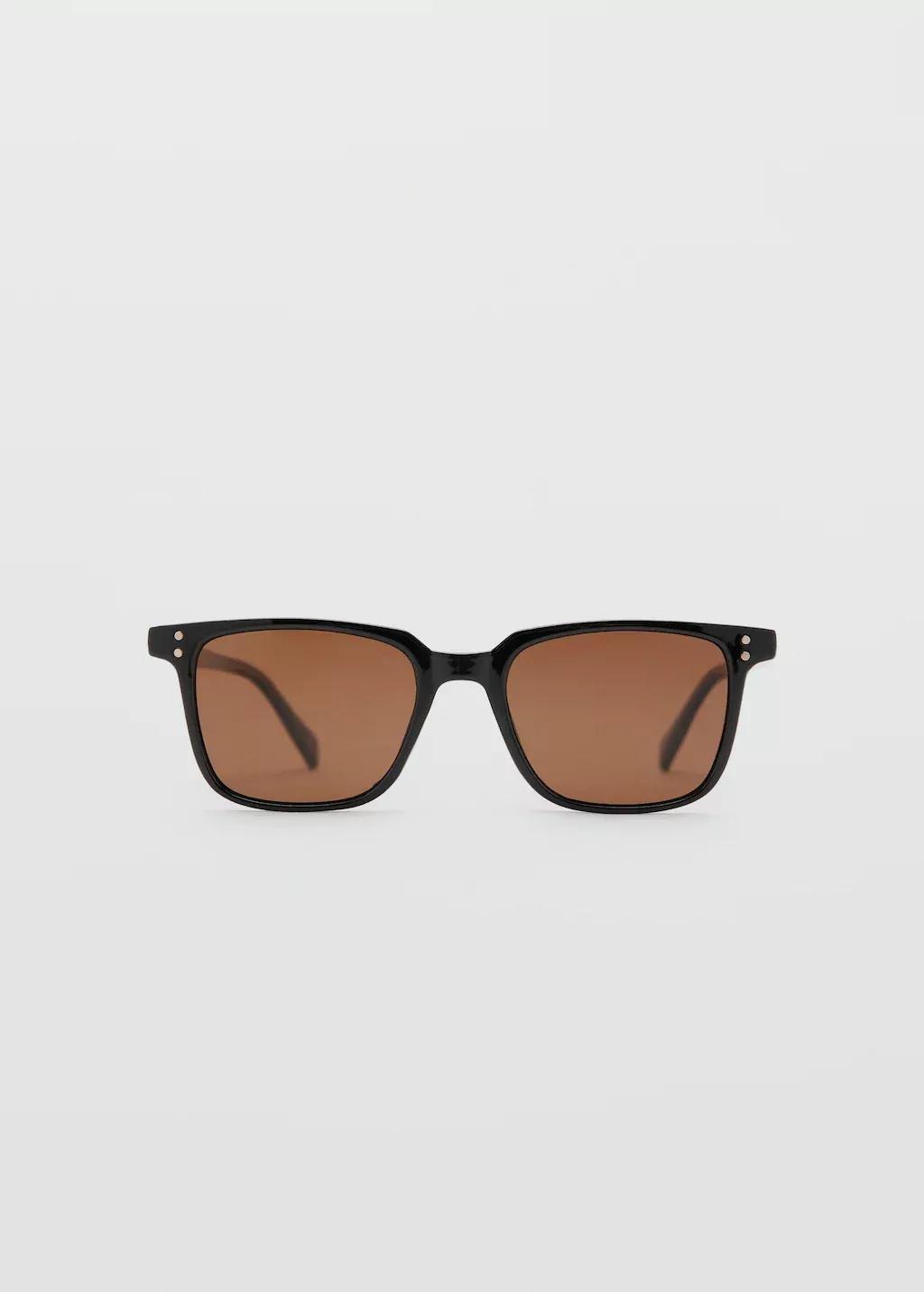 BLACK Rectangular-frame sunglasses, Black, large image number 3