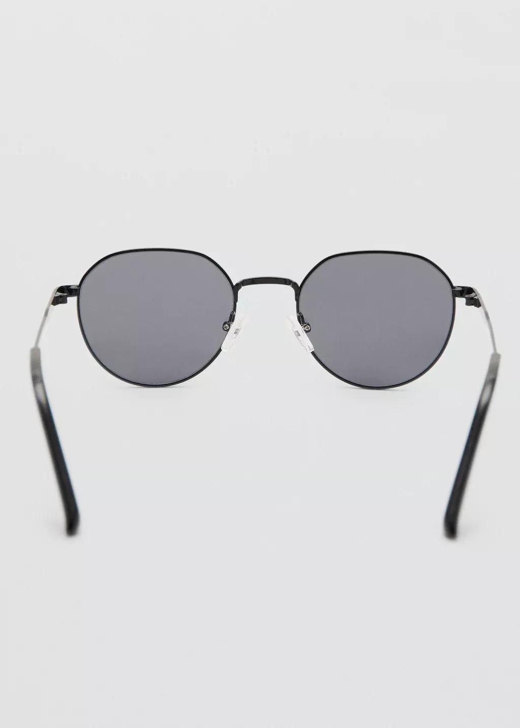 Black Round Metal Sunglasses, Black, large image number 1