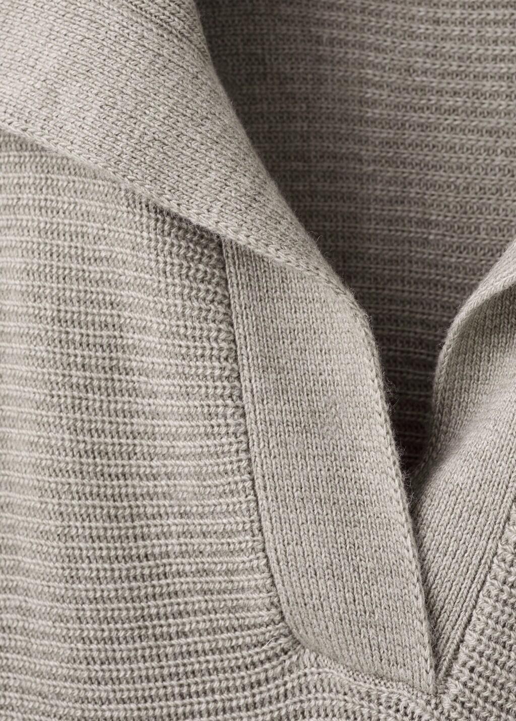 Grey Polo-Neck Ribbed Sweater, Light Pastel Grey, large image number 1