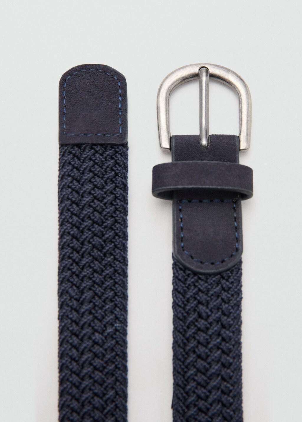 Navy Braided Belt, Kids Boys, Navy, medium