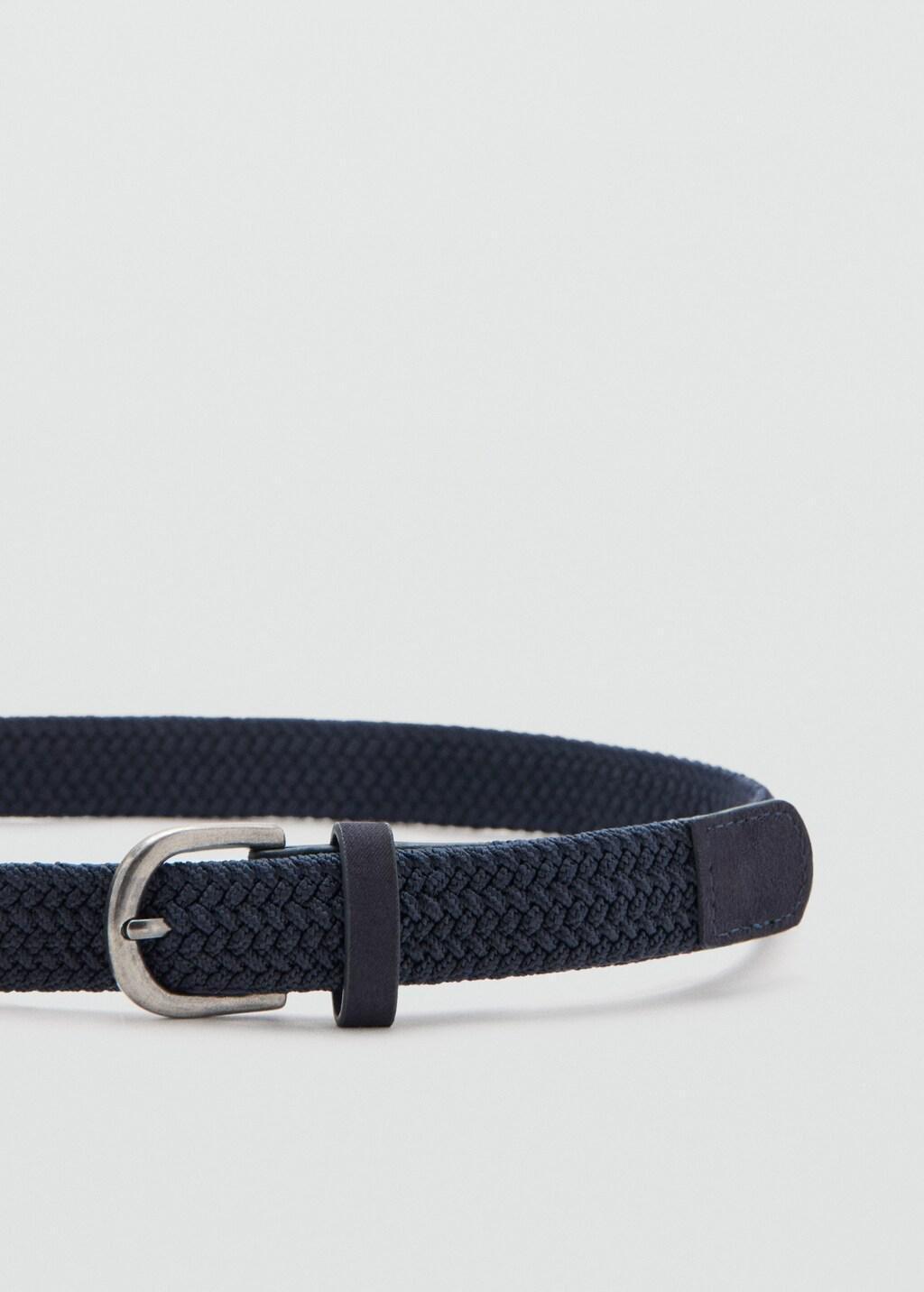 Navy Braided Belt, Kids Boys, Navy, large image number 1