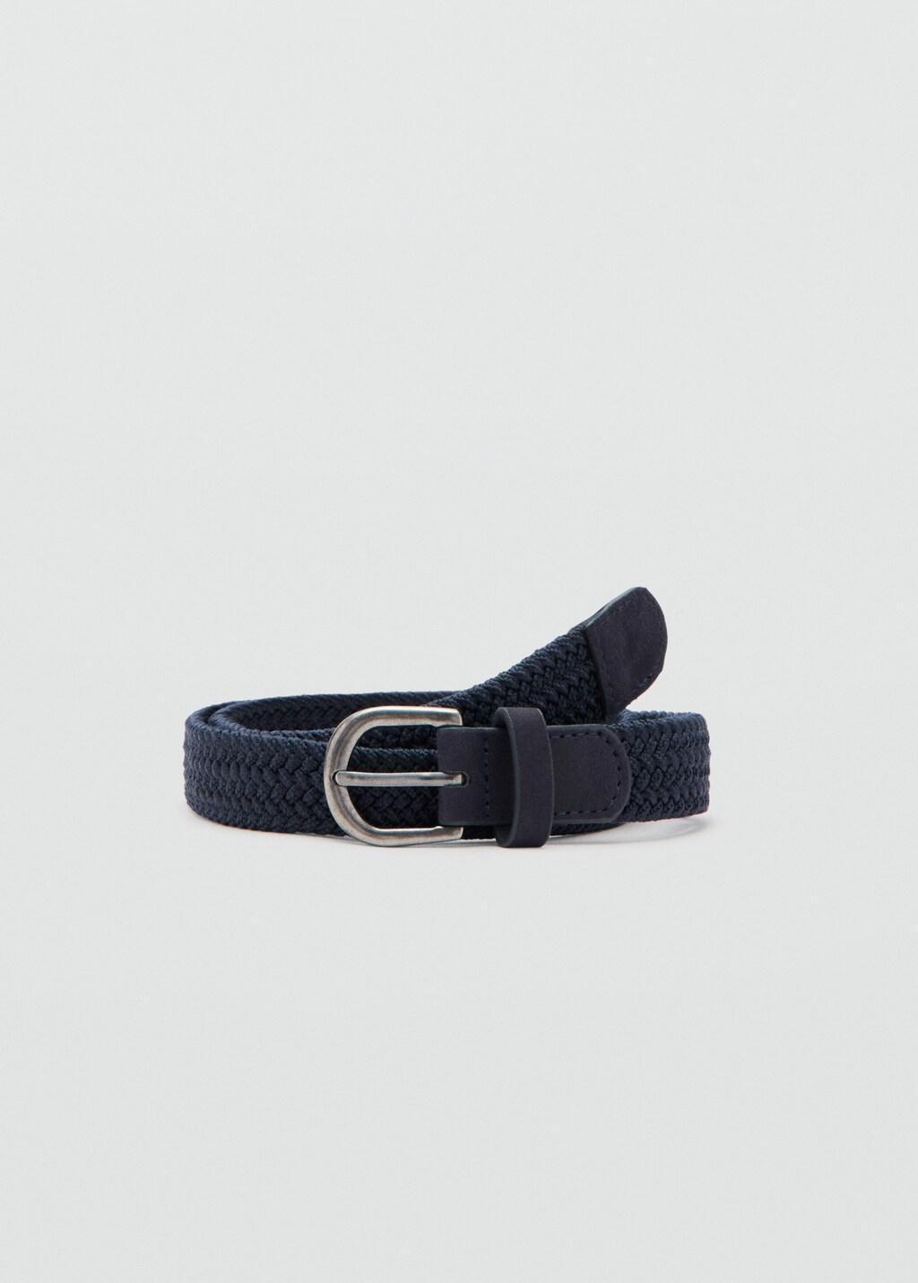 Navy Braided Belt, Kids Boys, Navy, large image number 3