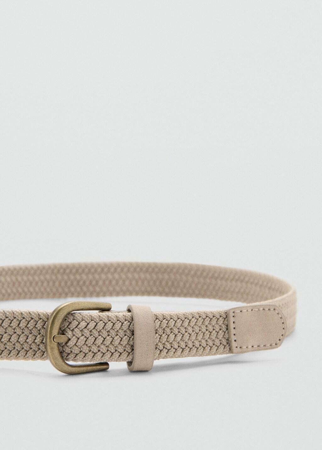 Brown Braided Belt, Kids Boys, Light Pastel Brown, large image number 1