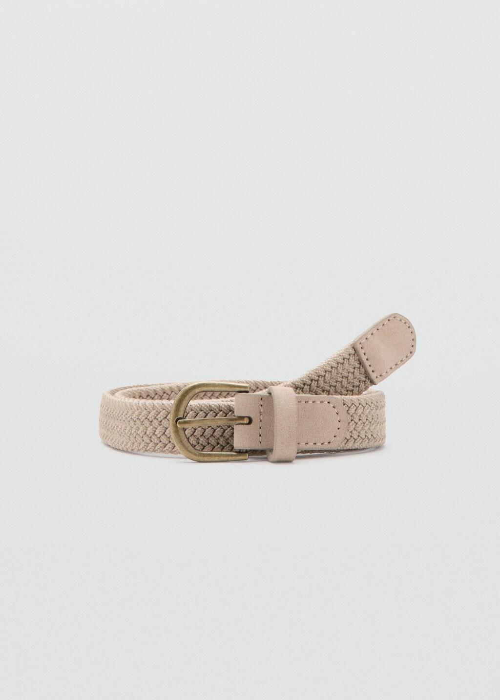 Brown Braided Belt, Kids Boys, Light Pastel Brown, large image number 3