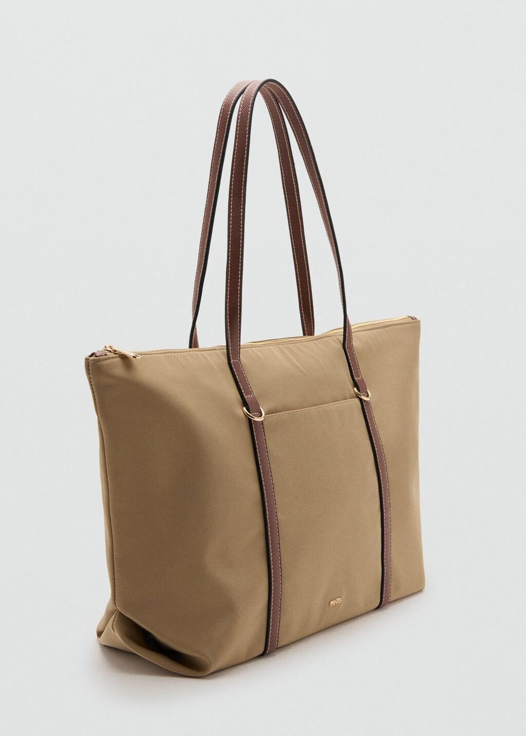 Beige Shopper Bag With Double Handle, 0201_08, medium