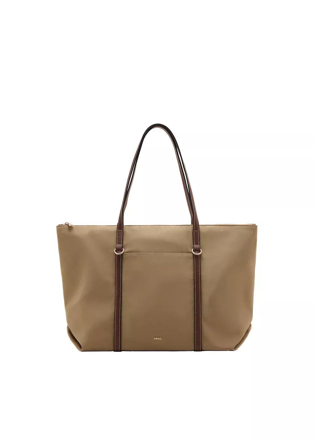 Beige Shopper Bag With Double Handle, 0201_08, medium