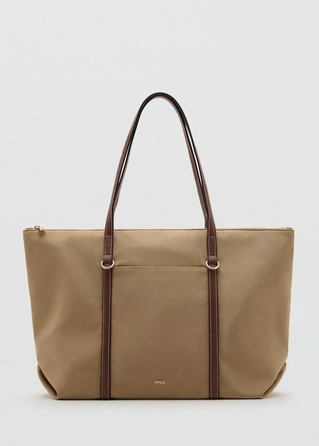 Beige Shopper Bag With Double Handle, 0201_08, large image number 3