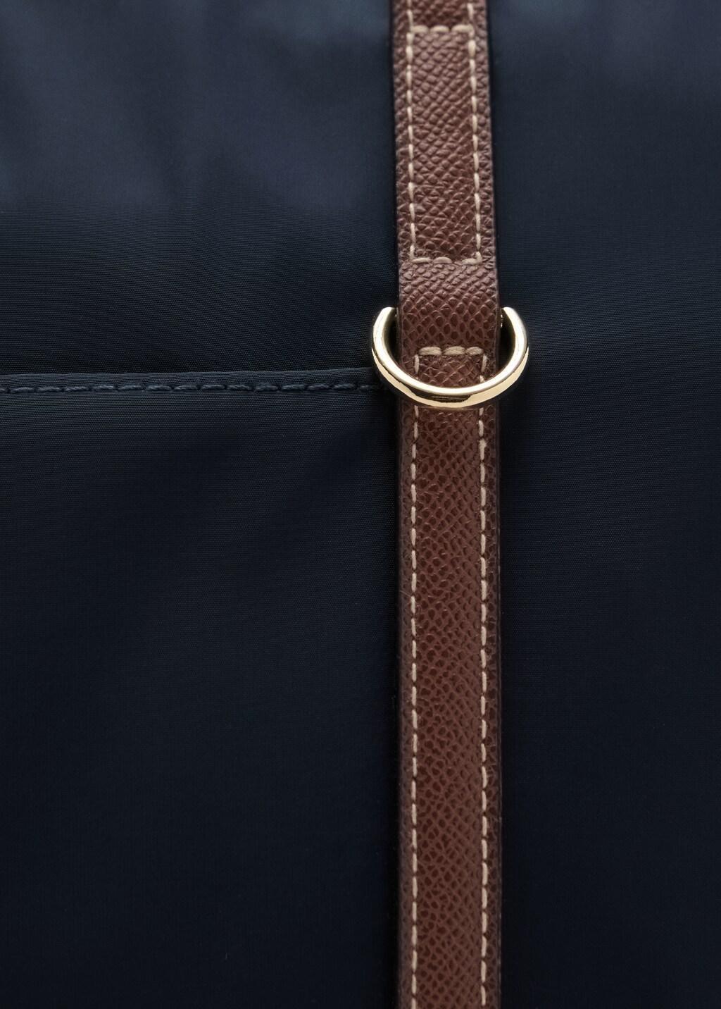 Navy Shopper Bag With Double Handle, Navy, medium