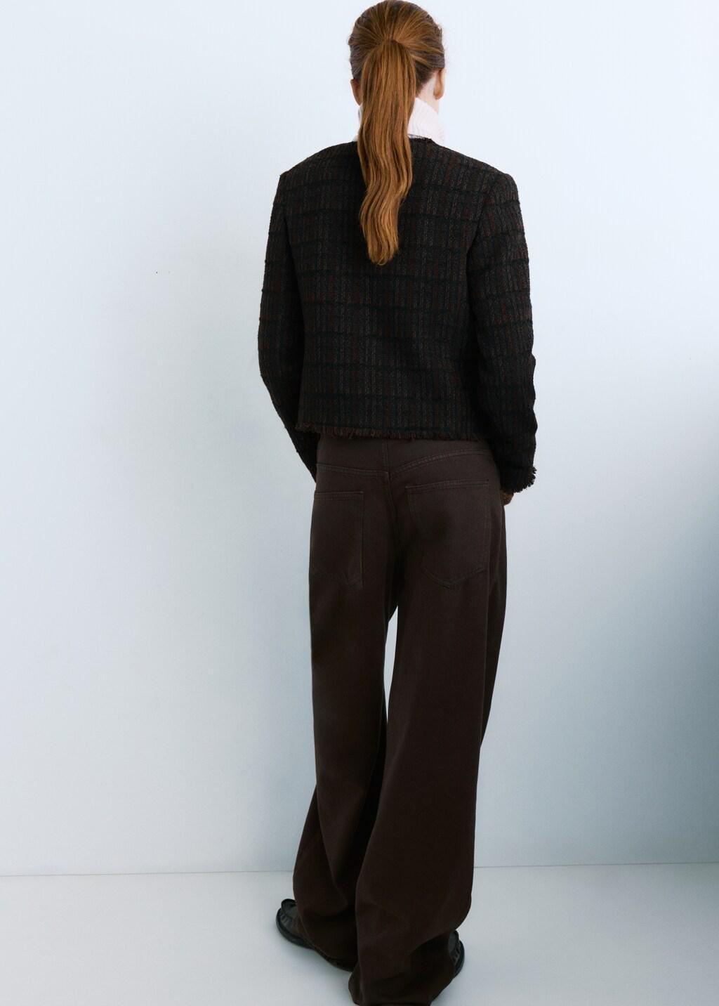 Brown Pocket Tweed Jacket, Dark Brown, medium