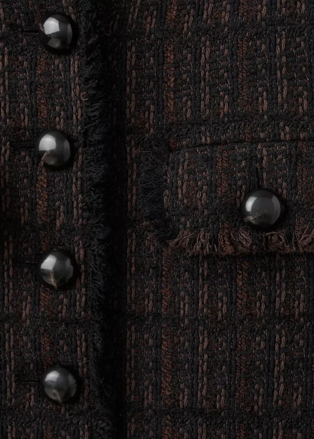 Brown Pocket Tweed Jacket, Dark Brown, large image number 6