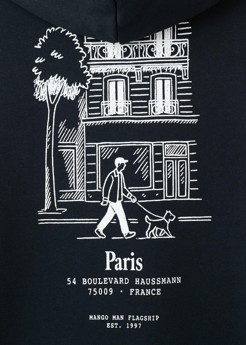 Navy Graphic Hooded Sweatshirt, Navy, large image number 5