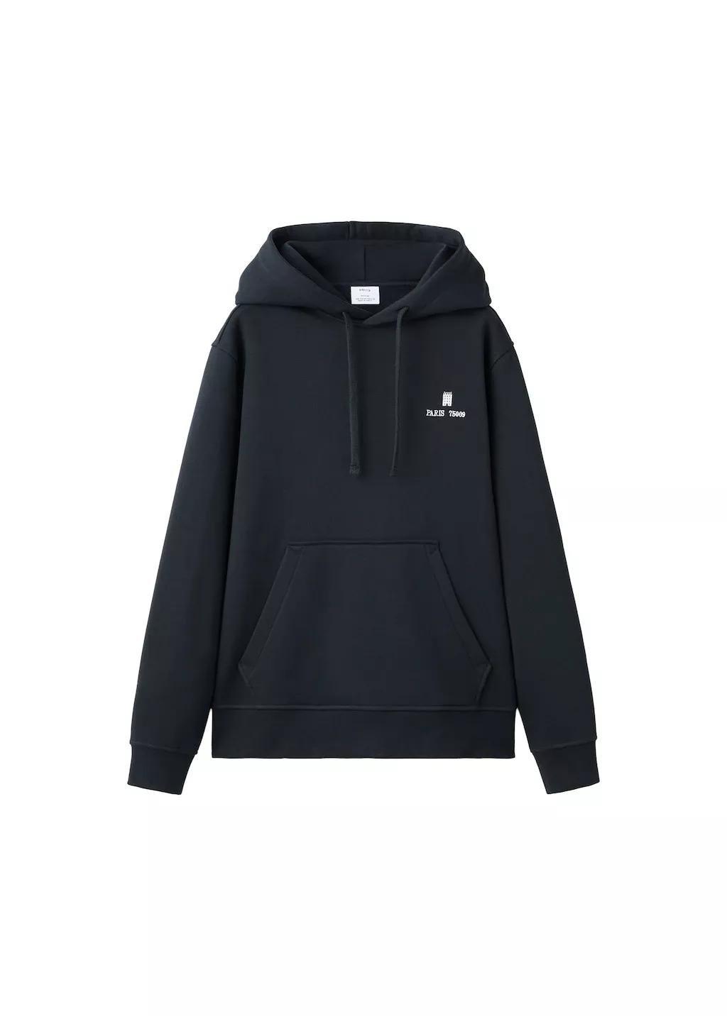 Navy Graphic Hooded Sweatshirt, Navy, large image number 7