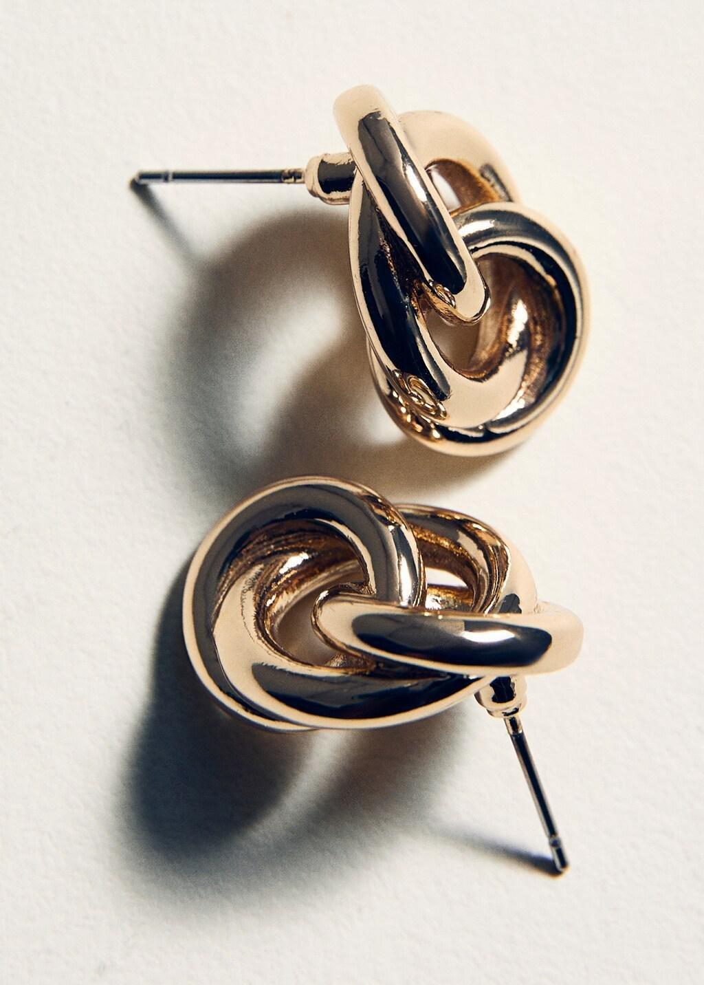 Gold Open, Intertwined Hoop Earrings, 0201_OR, medium