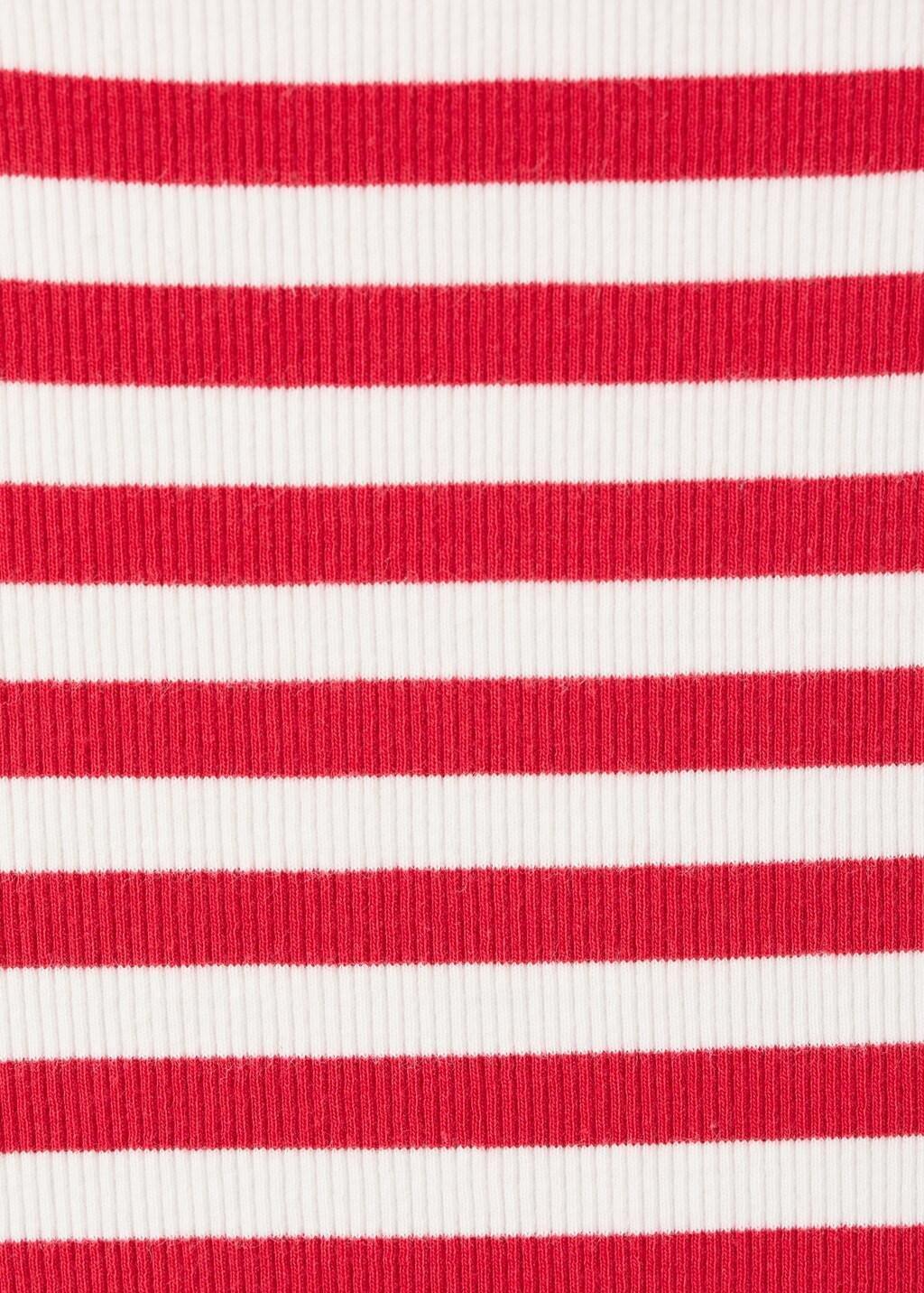 Red Striped Rib T-Shirt, Kids Girls, Red, large image number 4