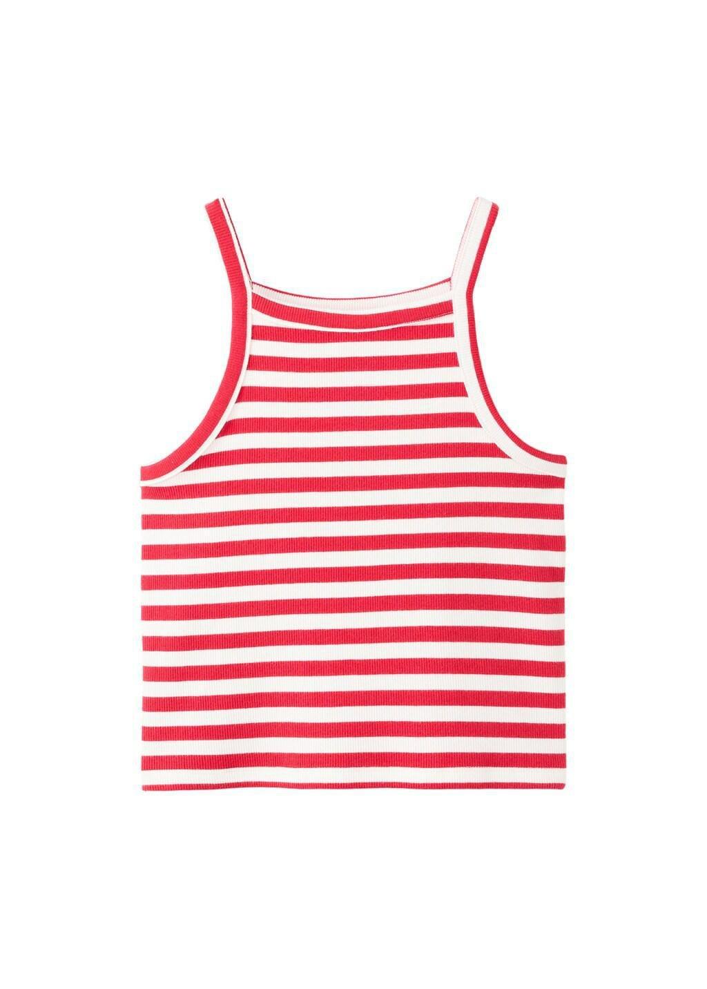 Red Striped Rib T-Shirt, Kids Girls, Red, large image number 5