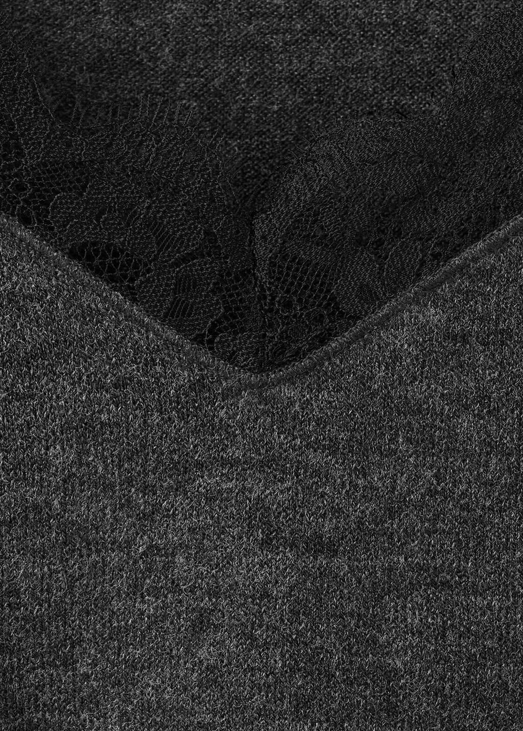 Grey Lace-Trimmed Scoop-Neck Top, 0201_94, large image number 4