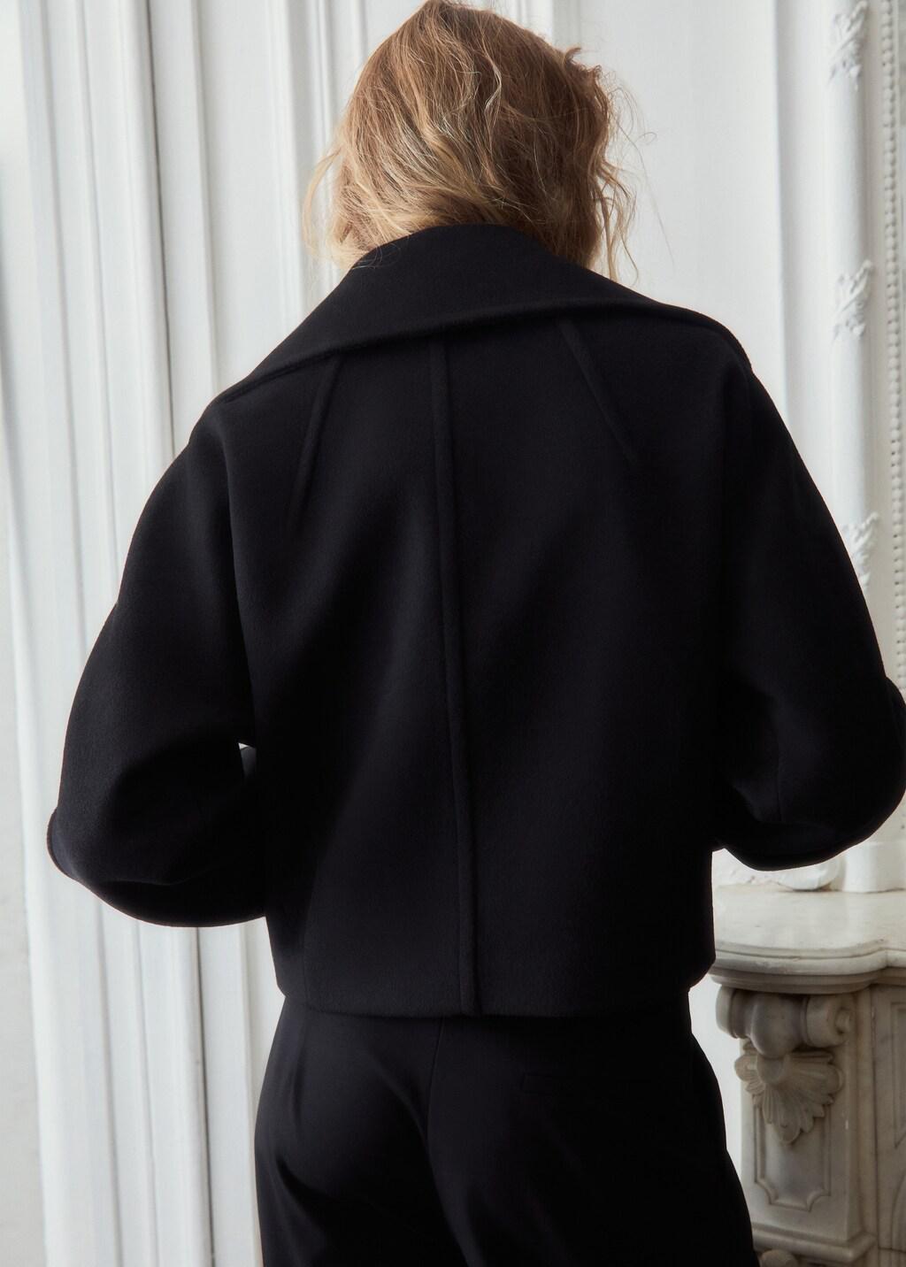 Black Wool Jacket With Shirt Collar, 0201_99, large image number 2