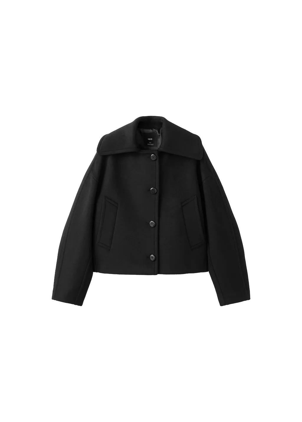 Black Wool Jacket With Shirt Collar, 0201_99, large image number 6